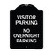 Signmission Visitor Parking No Overnight Parking Heavy-Gauge Aluminum Sign, 24" x 18", BW-1824-22731 A-DES-BW-1824-22731 - alternate 1